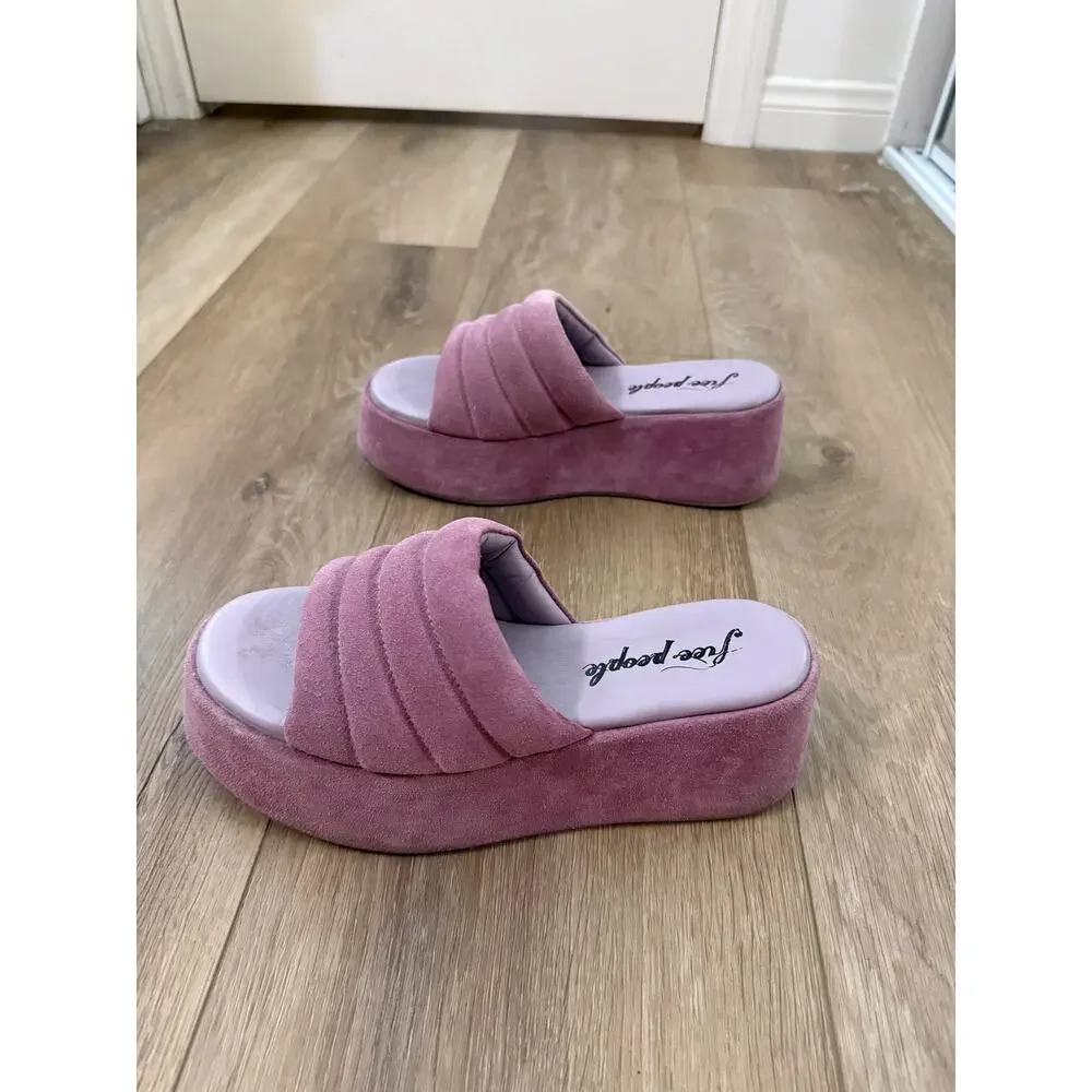 free people almost paradise platform sandals / orchid women size US 7.5 / EU 38
